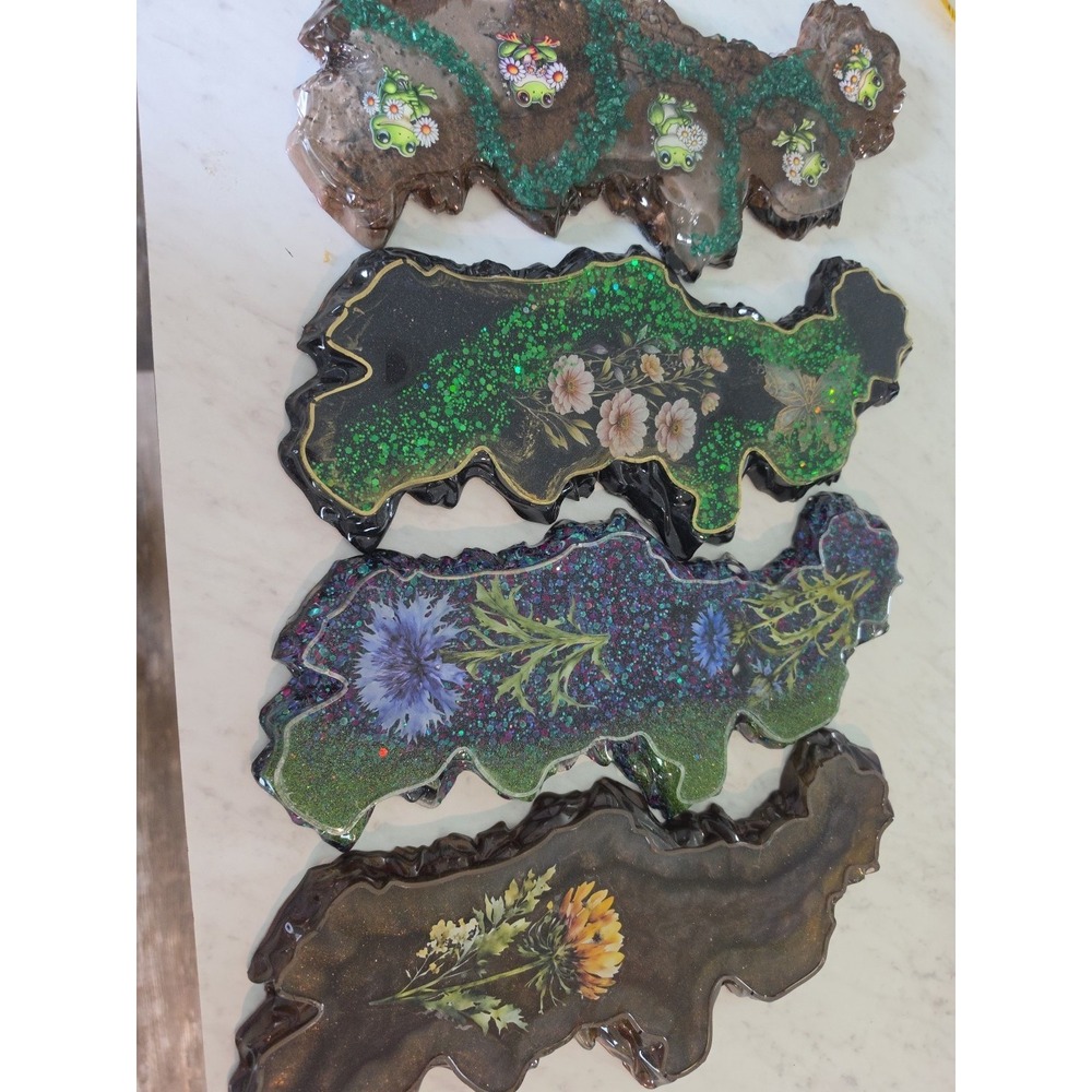Handmade Resin Wavy Tray Gift Decoration Jewelry Salt And Pepper Holder. 1018